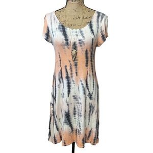 Entro Boutique Tie Dye Dress with Fit and Flare Stretchy Mini